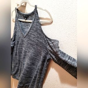 Heather gray I.N.C. Cold shoulder long sleeve top